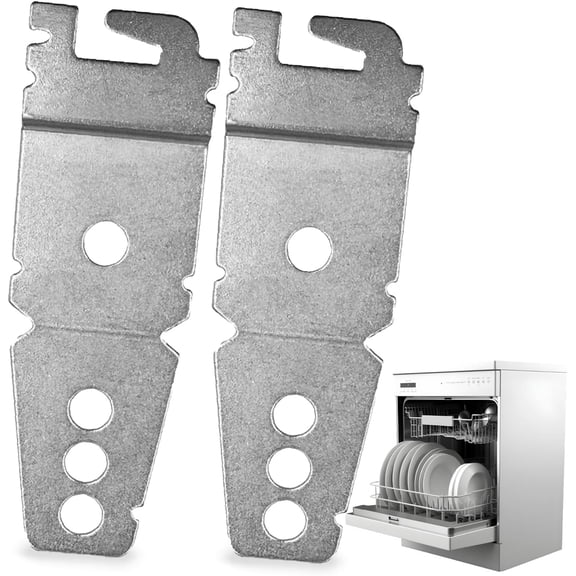 Undercounter Dishwasher Bracket Replacement - Easy Installation & Mounting Bracket - Durable Galvanized Steel & Dishwasher Anchor Clips - Pack of 2, 3 in x 1 in