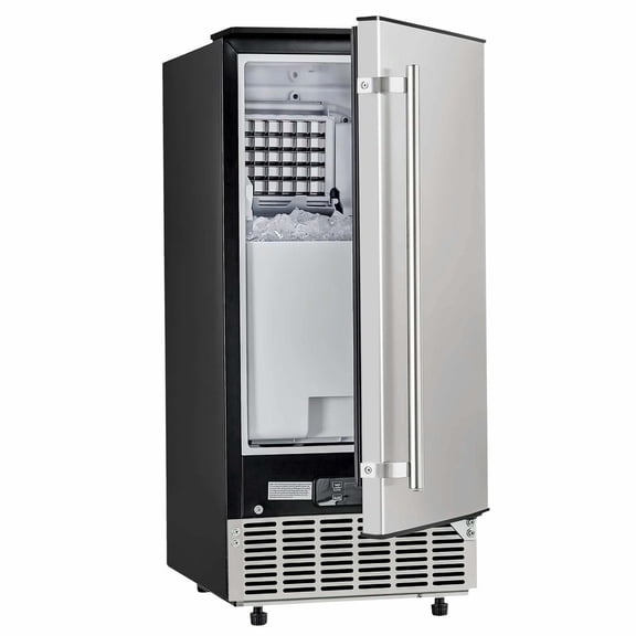Undercounter Ice Maker 80 Lbs/Day Built-in Ice Machine w/Reversible Door