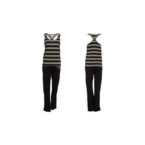 Undercover Wear Womens Sleepwear Racerback Long Pajama Set Casual Pj Lounge Suit Yoga Sweatpants Black, Grey