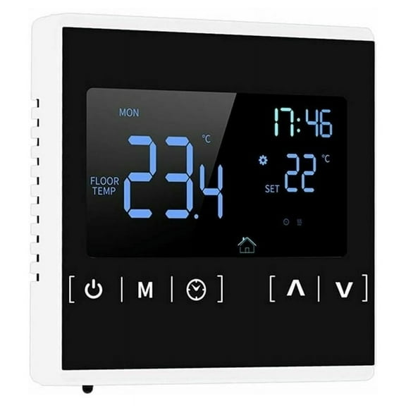 Underfloor Electric Heating Thermostat, Programmable Temperature And Lcd Display, Dual Temperature And Dual Control, 3-Meter External Sensor Cable, Intelligent Thermostat 85X85X16