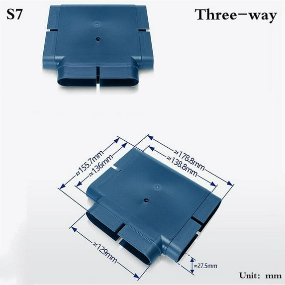 Underfloor Flat Air Duct Air Valve ABS Plastic Flat Oval Tubing Elbow Adapter for Household Commercial HVAC Fresh Air Systems