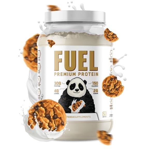 Underground Bio Labs Panda Fuel Premium Protein Whey,Hydrolyzed Collagen,Casein,Probiotics, Enzymes, Keto Friendly,Time Release, 25 Servings (2.5 Pound, Cookies & Cream)