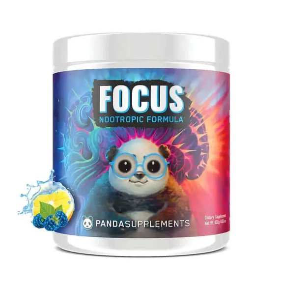 Underground Bio Labs Panda Supps Focus Super Nootropic Energy, Clarity, Mood, Creativity, Vision, Lions Mane (30 Servings) (Blue Raspberry Lemonade)