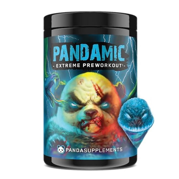 Underground Bio Labs Panda Supps - Pandamic Extreme Pre-Workout V2: Focus, Pump and Energy for Men and Women (25 Servings) (Blue Snow Cone)