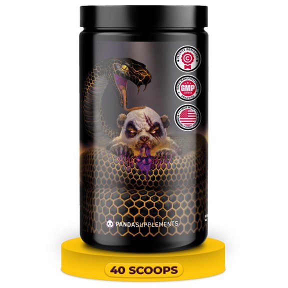 Panda Supps Pandamic, Extreme Pre Workout for Maximum Performance, Pump, and Focus (40 Scoops) (Grape Bubblegum)