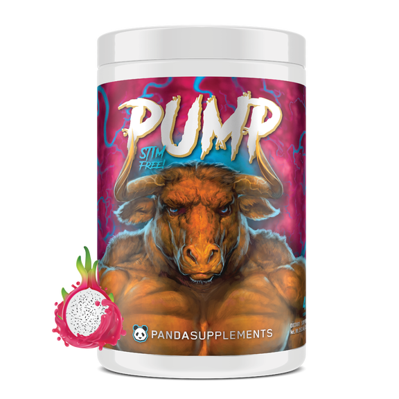 Panda Supps Pump:Caffeine-Free Pre-Workout Formula- 20 Servings (Rainbow Dragonfruit)