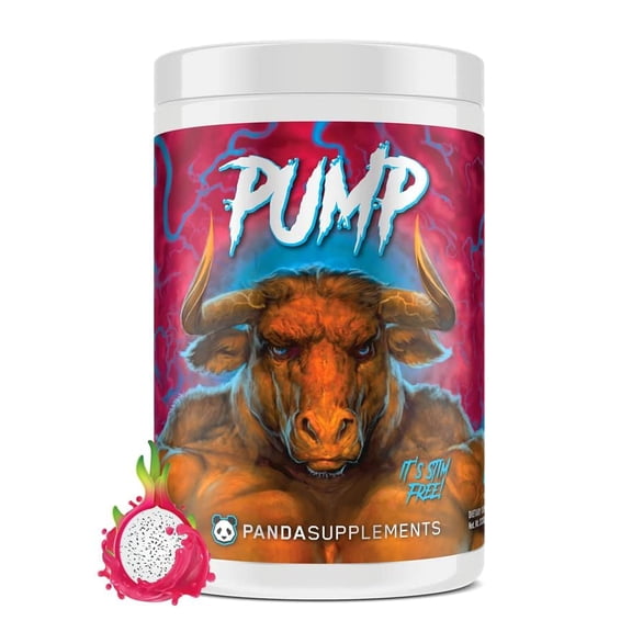 Underground Bio Labs Panda Supps Pump, Pre-Workout, No-Clump Formula w/10G L-Citrulline Malate, Alpha GPC, Lions Mane,CognatiQ,VasoDrive-AP 40 Scoops (Rainbow Dragonfruit)