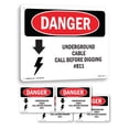 thumbnail image 1 of Underground Cable Call Before Digging #811 OSHA Danger Aluminum Sign 14 Inch x 10 Inch - 5 Pack, 1 of 8