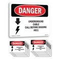 thumbnail image 1 of Underground Cable Call Before Digging #811 OSHA Danger Rigid Plastic Sign 14 Inch x 10 Inch - 10 Pack, 1 of 8