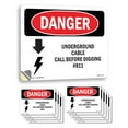 thumbnail image 1 of Underground Cable Call Before Digging #811 OSHA Danger Vinyl Decal Label 10 Inch x 7 Inch - 10 Pack, 1 of 6
