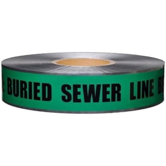 Underground Detectable Tape, 2 in. x 1000 ft. (Caution Buried Sewer LINE Below)