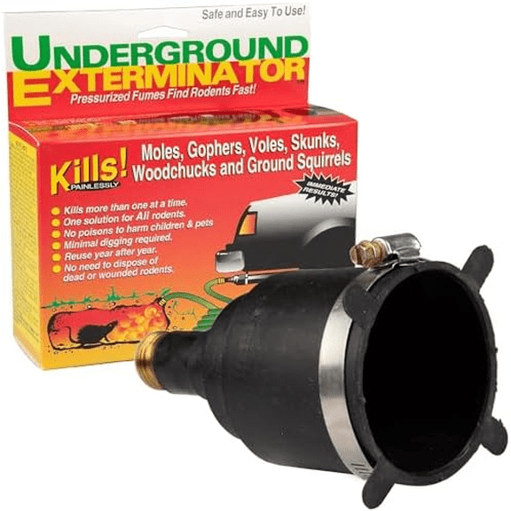 Underground Exterminator Pest Control Reusable Exhaust Pipe Attachment- Exterminates Gophers, Moles, Skunks, Voles and All Outdoor Underground Pests Humanely with Exhaust from Cars$$Garden & Patio