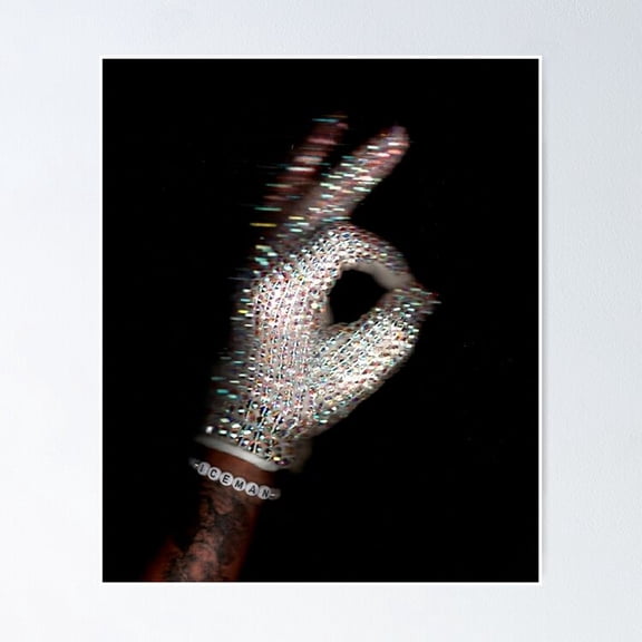 Underground Rap Musician Iceman Album Cover Tracklist Music Decor Print, Unframed Poster