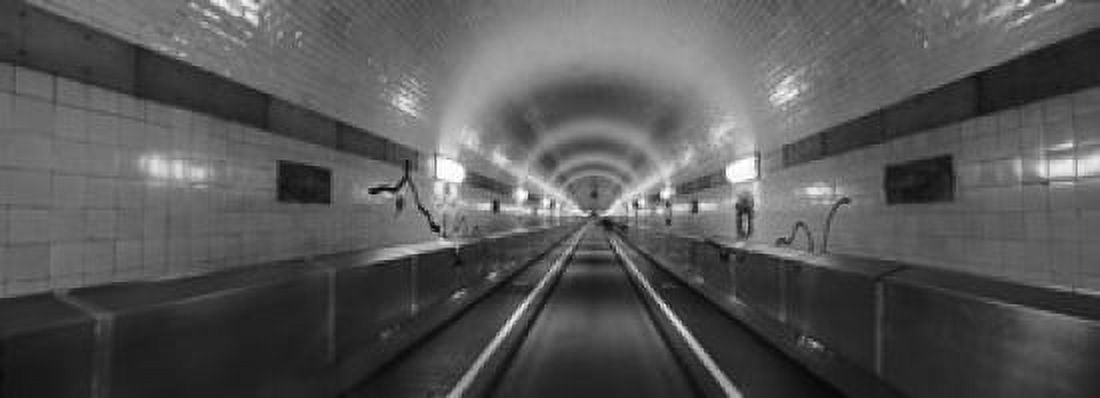 Underground walkway Old Elbe Tunnel Hamburg Germany Canvas Art - Panoramic Images (36 x 13)