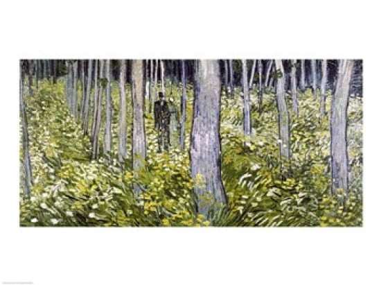 Undergrowth with Two Figures 1890 Canvas Art - Vincent Van Gogh (24 x 18)