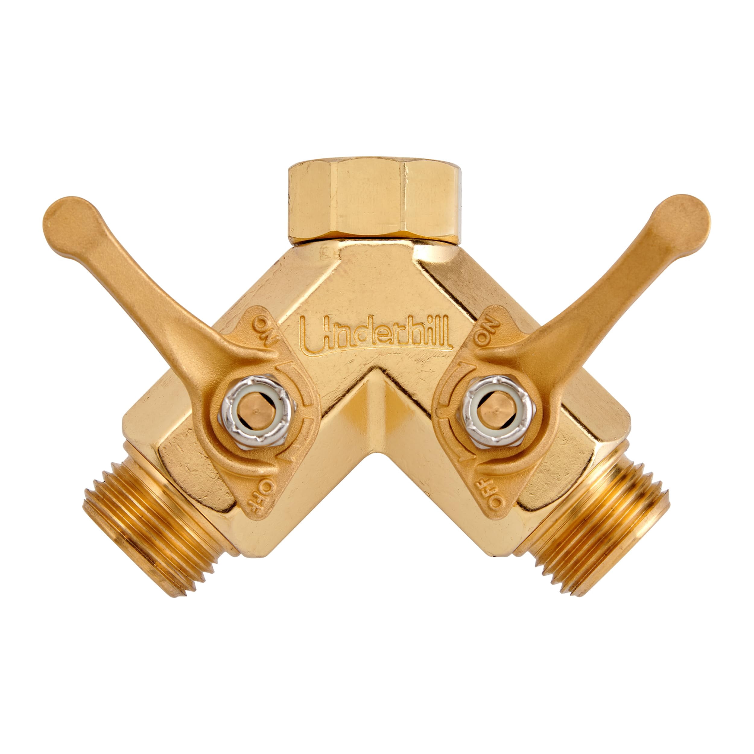 Underhill Garden Y Hose Splitter - Heavy Duty Brass - 0.75 In — Garden & Landscape Use, Standard Connection