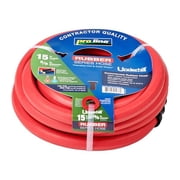 Underhill Proline Rubber Series Heavy-Duty Garden Hose for Hot or Cold Water, Lightweight, 500 PSI BP, 150 PSI WP, H58-015PRO-R 5/8 Inch x 15 ft Red