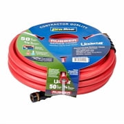Underhill Proline Rubber Series Heavy-Duty Garden Hose for Hot or Cold Water, Lightweight, 500 PSI BP, 150 PSI WP, H58-050PRO-R 5/8 Inch x 50 ft Red