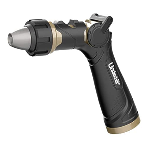 Underhill Prospray Gold Series Garden Water Hose Gun Nozzle Sprayer Head, 3/4-Inch Thread Inlet, Heavy-Duty Metal, Adjustable, Thumb Control, NG250-P