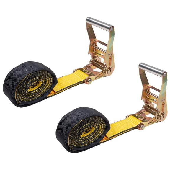 2 Pack 2" x 66" Underlift Tie-Down Straps w/ Ratchet Handle & Durable Cordura Sleeves, 21,000 lbs Break Strength Secure Strapping for Tow Trucks, Wreckers & Vehicle Recovery