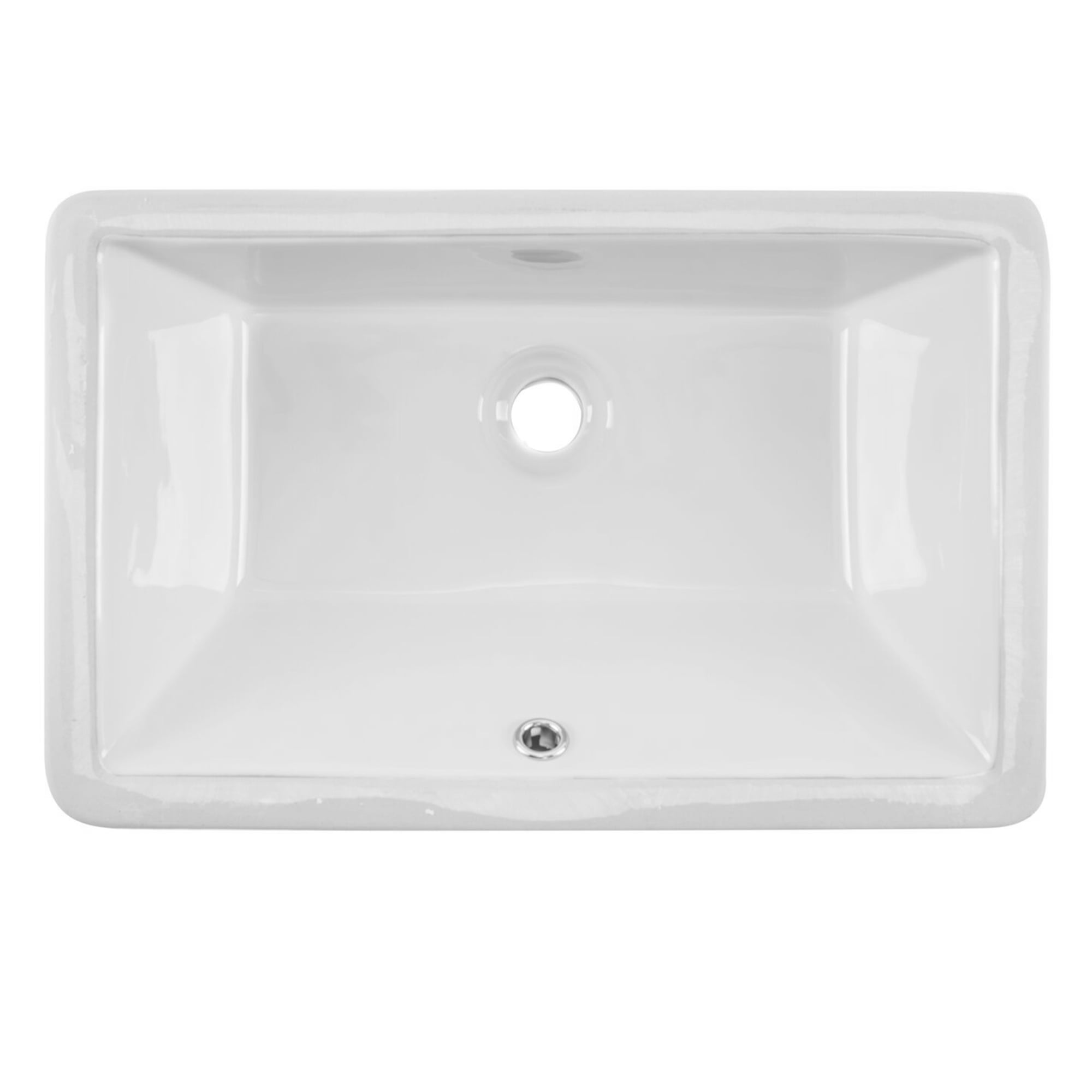 Undermount 21 in. Glazed Porcelain Trough Bathroom Sink in White ...