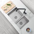 thumbnail image 1 of Stylish Undermount 28" Stainless Steel Double Bowl 60/40 Kitchen Sink with Strainers S-403, 1 of 10