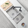 thumbnail image 1 of Stylish Undermount 28" Stainless steel double bowl 60/40 kitchen sink with Grids & Strainers S-403G, 1 of 11