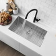 thumbnail image 1 of Stylish Undermount 30" Stainless Steel 16G Single Bowl Kitchen Sink with Grid & Strainer S-311XG, 1 of 11