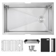 thumbnail image 1 of Stylish Undermount 30" Stainless Steel Single Bowl Workstation Kitchen Sink with 5 Black accs S-611WK, 1 of 12