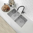 thumbnail image 1 of Stylish Undermount 32" Stainless Steel 18G Double Bowl Kitchen Sink with Grids & Strainers S-301G, 1 of 12