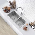 thumbnail image 1 of Stylish Undermount 33" Stainless Steel 60/40 Double Bowl 60/40 Kitchen Sink S-322XG, 1 of 12