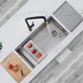 thumbnail image 1 of Stylish Undermount 33" Stainless Steel Single Bowl Kitchen Sink with 5 accs S-613W-1, 1 of 11