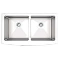 thumbnail image 1 of Undermount 35-7/8 in. 50/50 Apron Front 16 Ga. Stainless Steel Kitchen Sink, 1 of 3