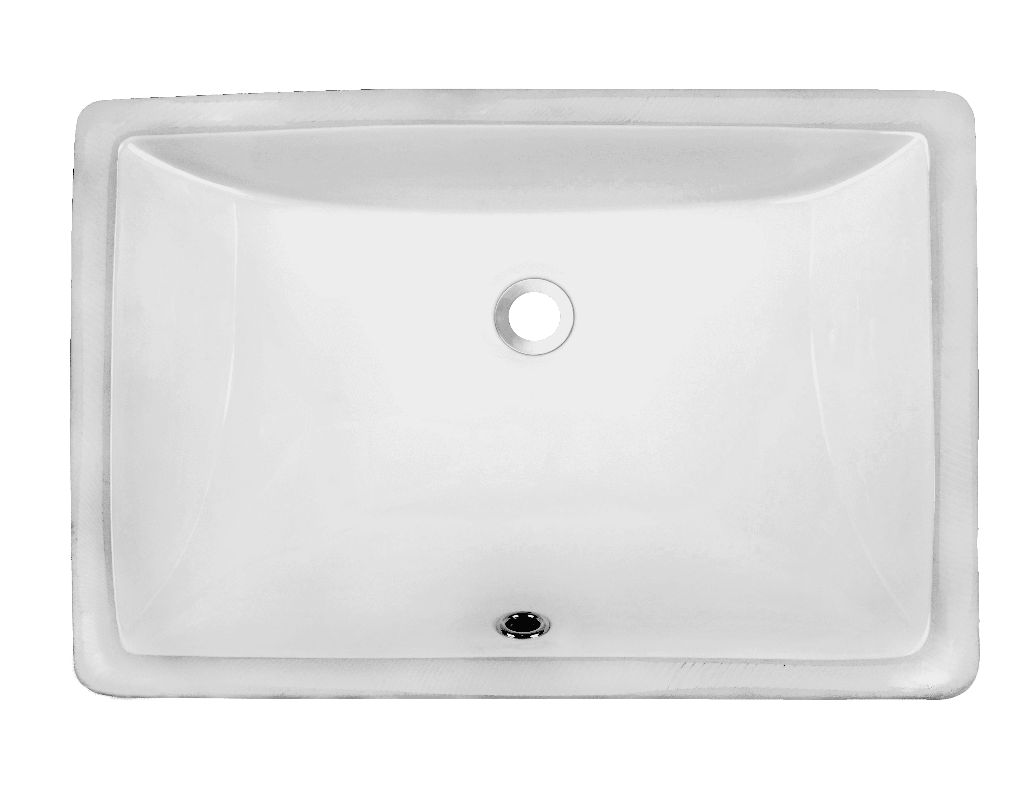 Undermount Bathroom Sink 18"x13" Rectangular Vessel Sink White Ceramic with overflow
