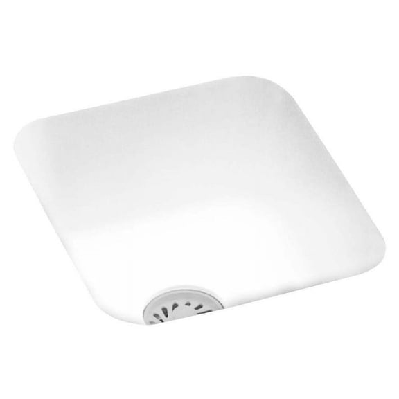 Undermount Composite 13-1/2x15-1/2x7 0-Hole Single Bowl Entertainment Sink in White