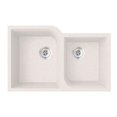 thumbnail image 1 of Undermount Granite 32x21x9 0-Hole Double Bowl Kitchen Sink in Bianca, 1 of 1