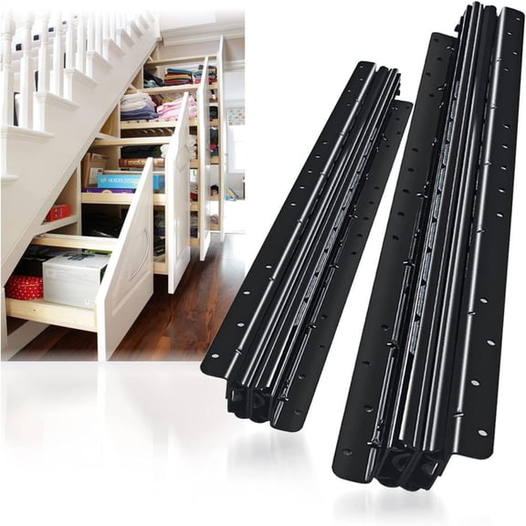 Undermount Heavy Duty Drawer Slides Full Extension Bottom Mounted Under Ball Bearing Metal Rails Track Guide Glide Runners 260 Lb 1 Pair (Bottom Mounted, 23 Inch)