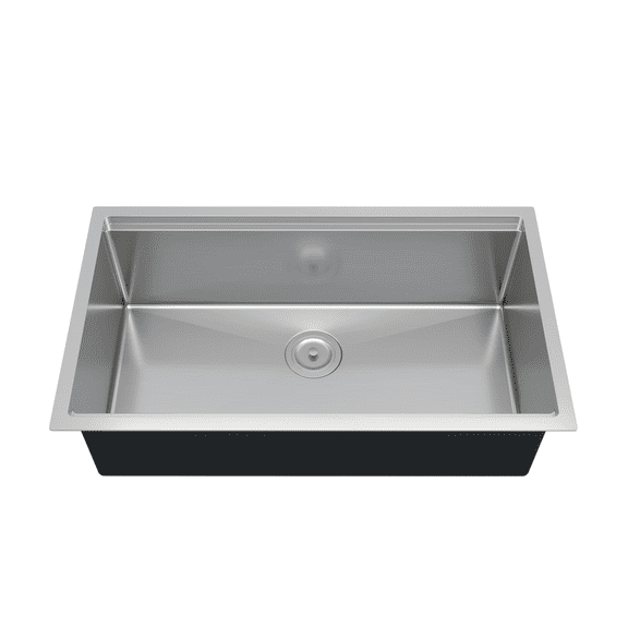 Undermount Kitchen Sink 33 Inch – 16 Gauge Stainless Steel Single Bowl Sink with Soundproof Padding & Scratch-Resistant Finish, 33x19 for Modern Kitchens