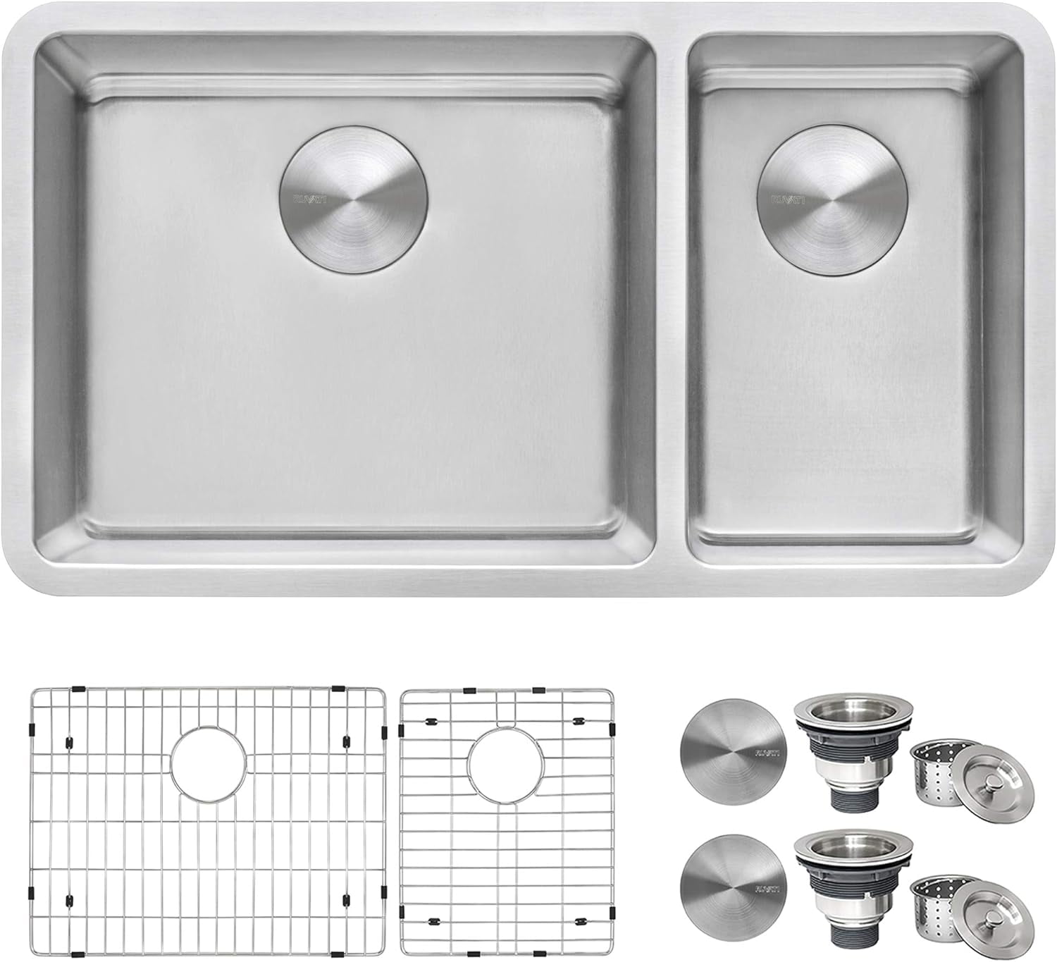 35-Inch Stainless Steel Double Bowl Drop-In Kitchen Sink
