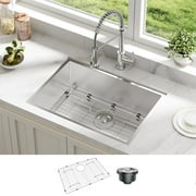 Undermount Kitchen Sink, Under Counter Sink, Stainless Steel Ledge Workstation Kitchen Sinks with Built-In Accessories, 10" Deep Single Bowl Kitchen Sink Basin