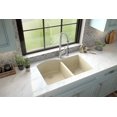 Undermount Quartz Composite 32 in. 60/40 Double Bowl Kitchen Sink in Bisque