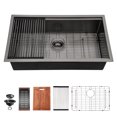 thumbnail image 1 of Undermount Single Bowl Stainless Steel Kitchen Sink with Workstation, 1 of 5