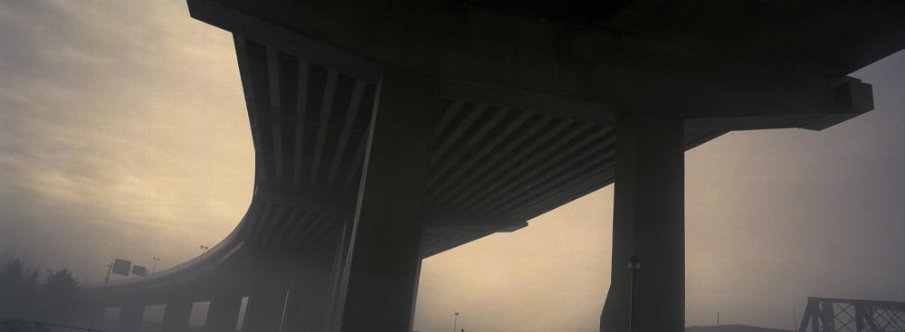 Underneath Decaying Decarie Autoroute Montreal Quebec Canvas Art - Roderick Chen Design Pics (24 x 8)