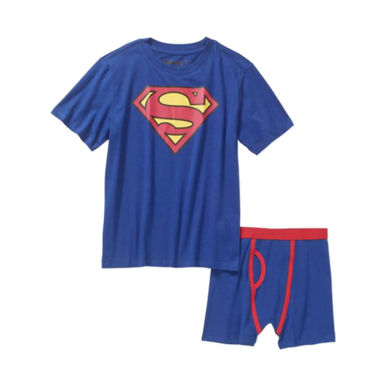 Underoos Boys Blue Superman Superhero T-Shirt & Boxer Brief Underwear Set  Size 6