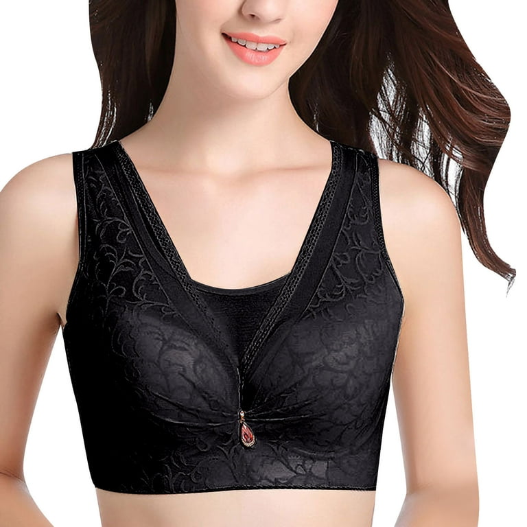 Underoutfit Bras for Women Full Coverage Push-Up Seamless Bra Lace Black  42/95D