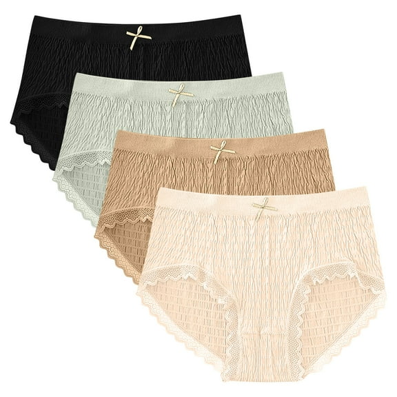 Underpants Women Cotton Underwear for Women Cheeky, Women's Lace Abdomen Mid-rise Waist And Hip Lift Comfortable Body Breathable Underwear Briefs