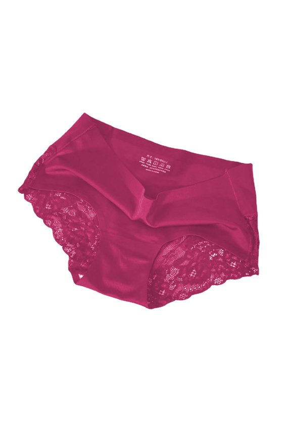 Womens Underwear Breathable Full Coverage Comfortable Ice Mid Lace Cotton Crotch Large Size Briefs Panties
