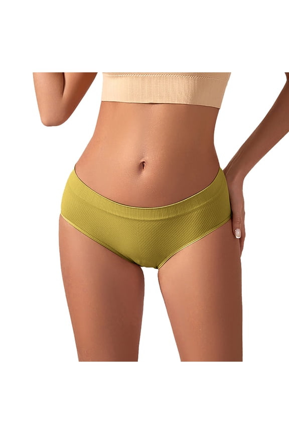 Underpants for Women Invisibles Solid Color Conservative Mid Waist Thin Seamless Head Breathable Briefs Womens Underwear