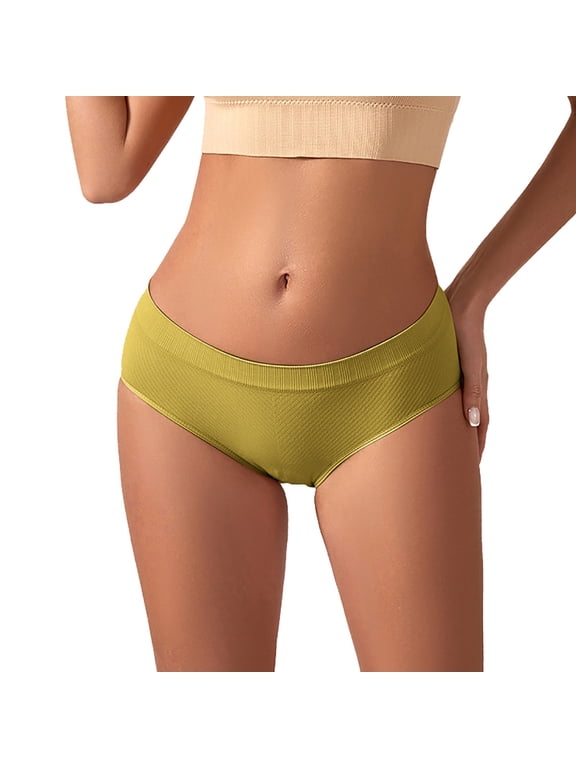 Underpants for Women Invisibles Solid Color Conservative Mid Waist Thin Seamless Head Breathable Briefs Womens Underwear
