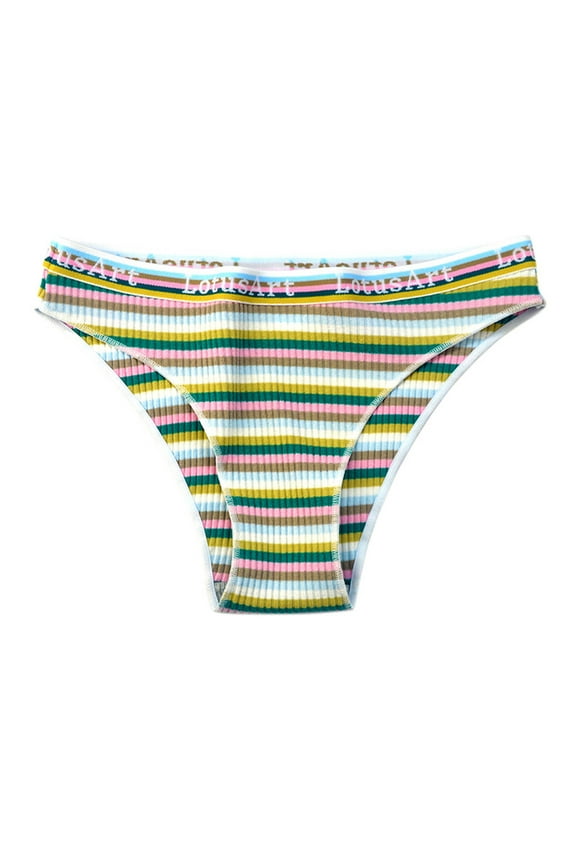 Underpants for Women Womens Panties Briefs Underwear Women Pack Briefs Women's Low Waisted Colored Striped Cotton Underwear Briefs